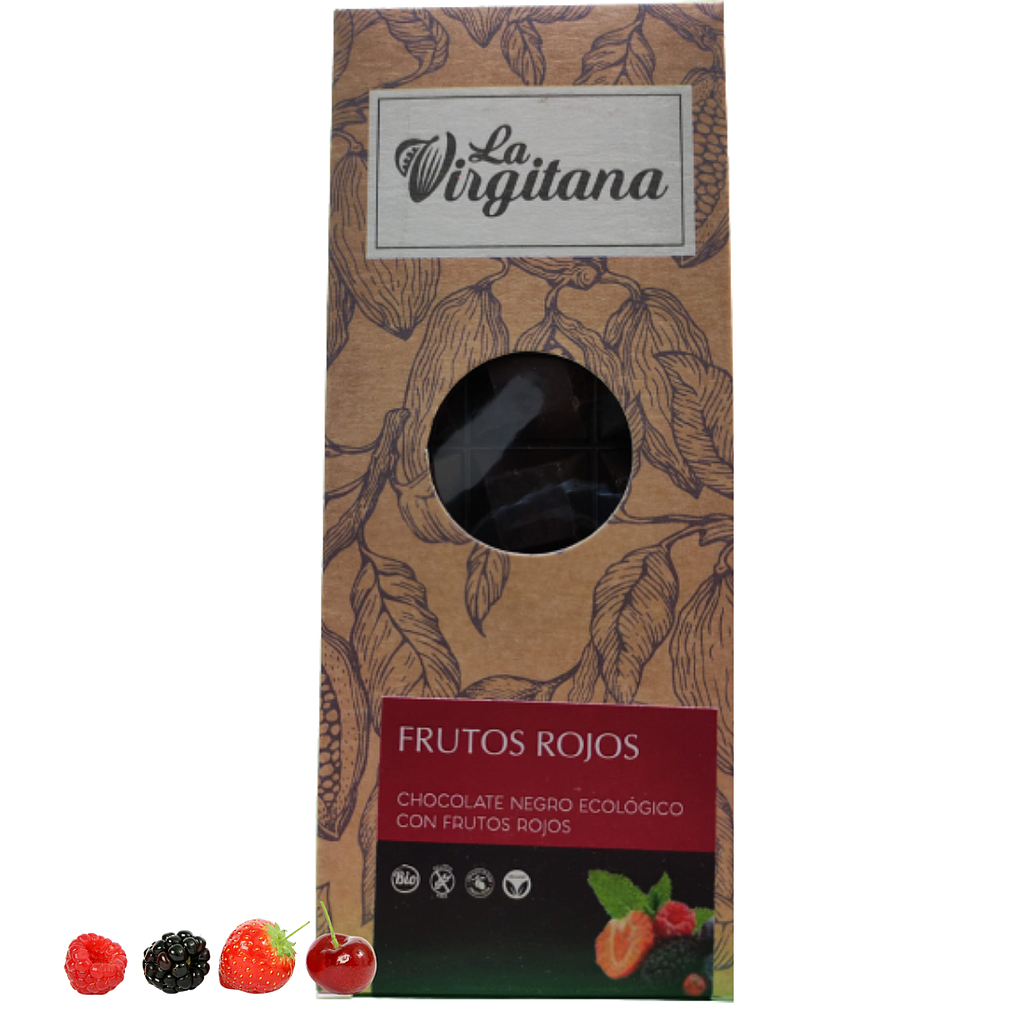 CHOCOLATE NEGRO  74%CACAO CON FRUTOS ROJOS 100 GR V. ECO