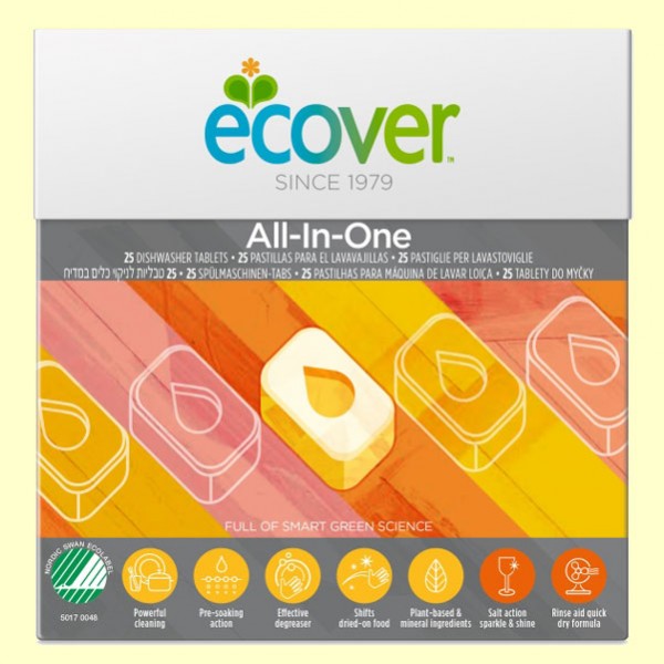 LAVAVAJILLAS ALL-IN-ONE TABLETAS ECOVER BIO