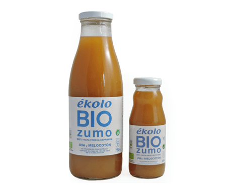 ZUMO DE UVA Y MELOCOTÓN EKOLO 200ML BIO