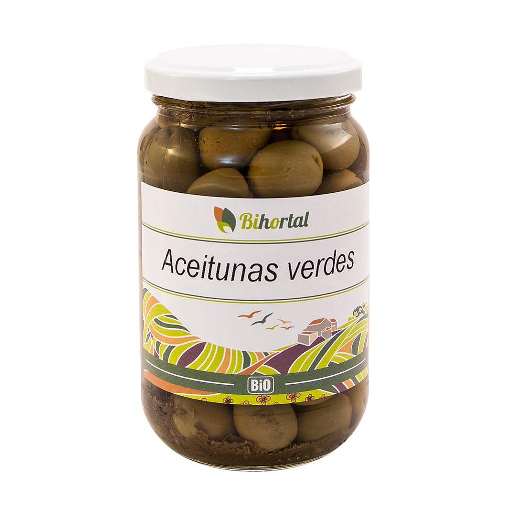 ACEITUNA VERDE ALIÑADA 375 gr. BIHORTAL ECO.